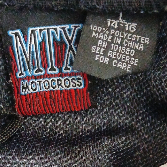 MTX MOTOCROSS Blue Flame Black Racing Jersey - Picture 8 of 8